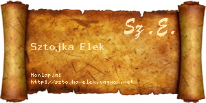 Sztojka Elek névjegykártya