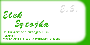 elek sztojka business card